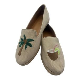 J Crew Tropical themed cloth espadrilles